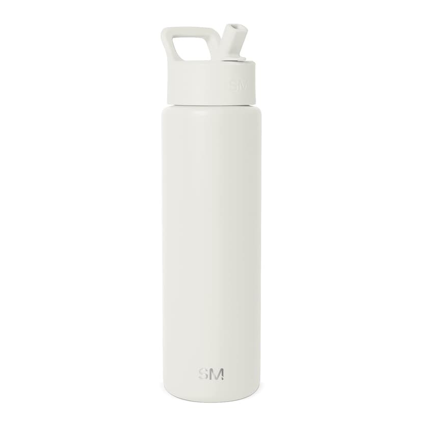 Simple Modern Insulated Water Bottle with Straw | 30oz | Cream | Summit Stainless Steel Water Bottles, Metal Cup | Leak Proof for School, Gym, Travel, Sports | Cream