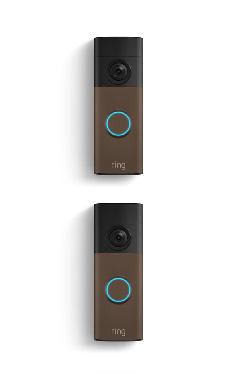 Ring Battery Doorbell (newest model), Retinal 2K with wide-angle video, up to 6x Enhanced Zoom, Two-Way Talk, and Built-In Battery, 2-pack Matte Mocha
