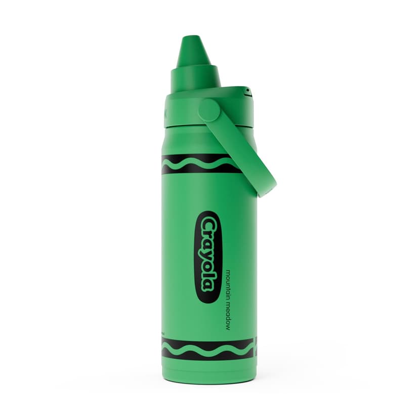 CamelBak Crayola Chug Stainless Steel Water Bottle 16oz, Mountain Meadow | Vacuum Insulated Steel, Spill Resistant Chug Lid, Durable Stainless Steel, Protective Silicone Base, Easy Carry Design