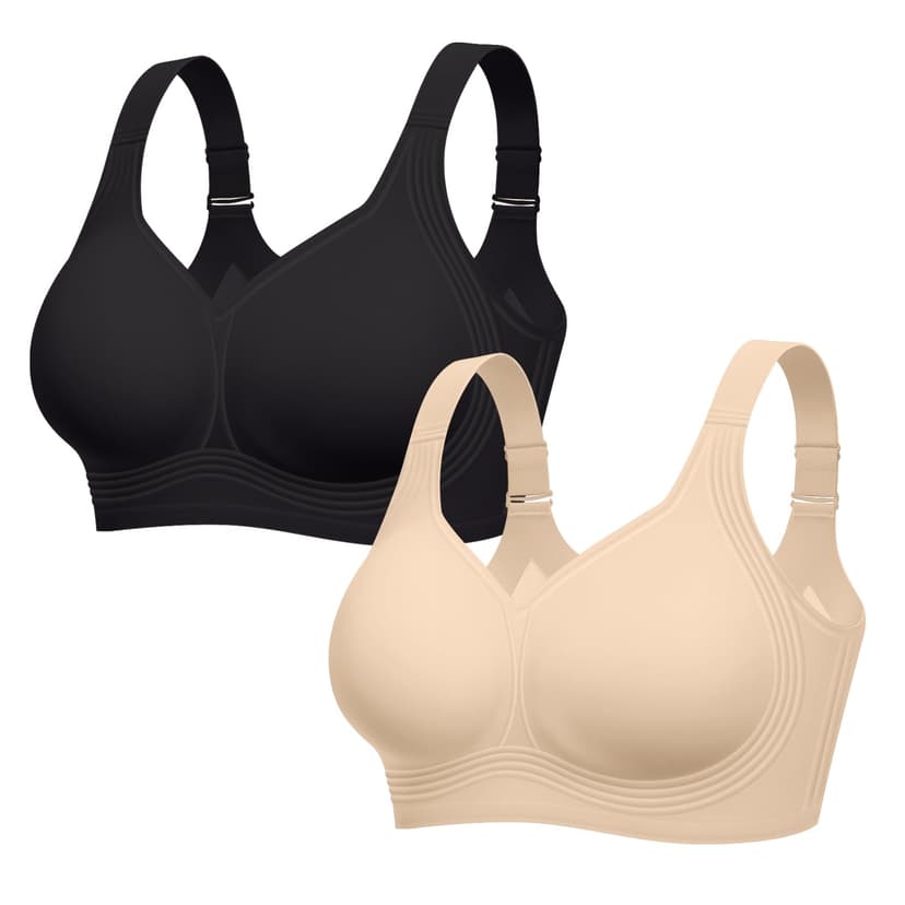 LetsJoli Jelly Bras for Women No Underwire Plus Size Push Up Supportive | Full Coverage, Wireless Support Lift, For Older Women Large Breasts, Minimizer, Seamless Everyday Bra
