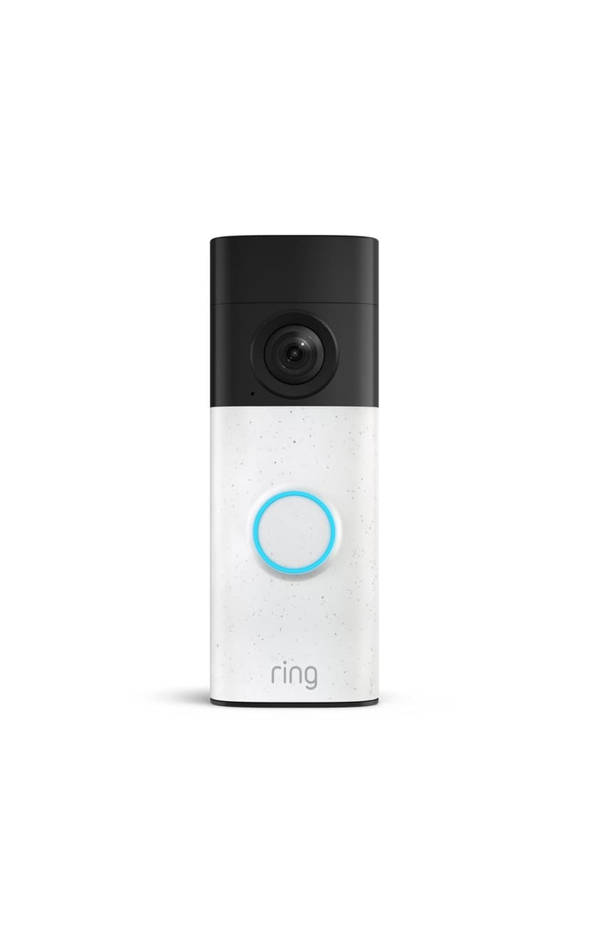 Ring Battery Doorbell 2K (newest model), Retinal 2K with wide-angle video, up to 6x Enhanced Zoom, Two-Way Talk, and Built-In Battery, Speckled White
