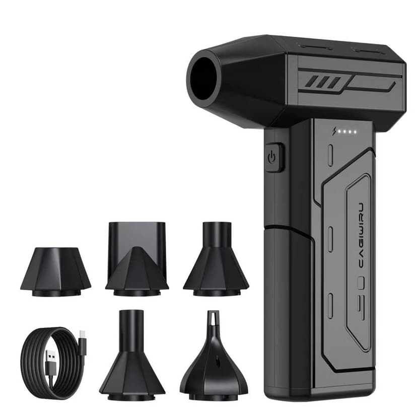 Compressed Air Duster,130000RPM Super Power Cordless Air Duster,Rechargeable Brushless Blower,3 Gear Adjustable Blower with LED Light,Dust Remover for Computer/House/Outdoor/Car