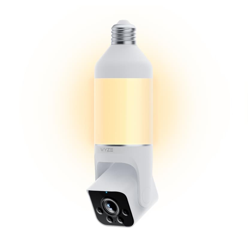 WYZE Bulb Cam - 2K HD Smart Light Bulb Security Camera with Color Night Vision, 800-Lumen Dimmable LED, 160° Wide View, Motion Detection & Siren, E26 Socket, Alexa/Google/IFTTT