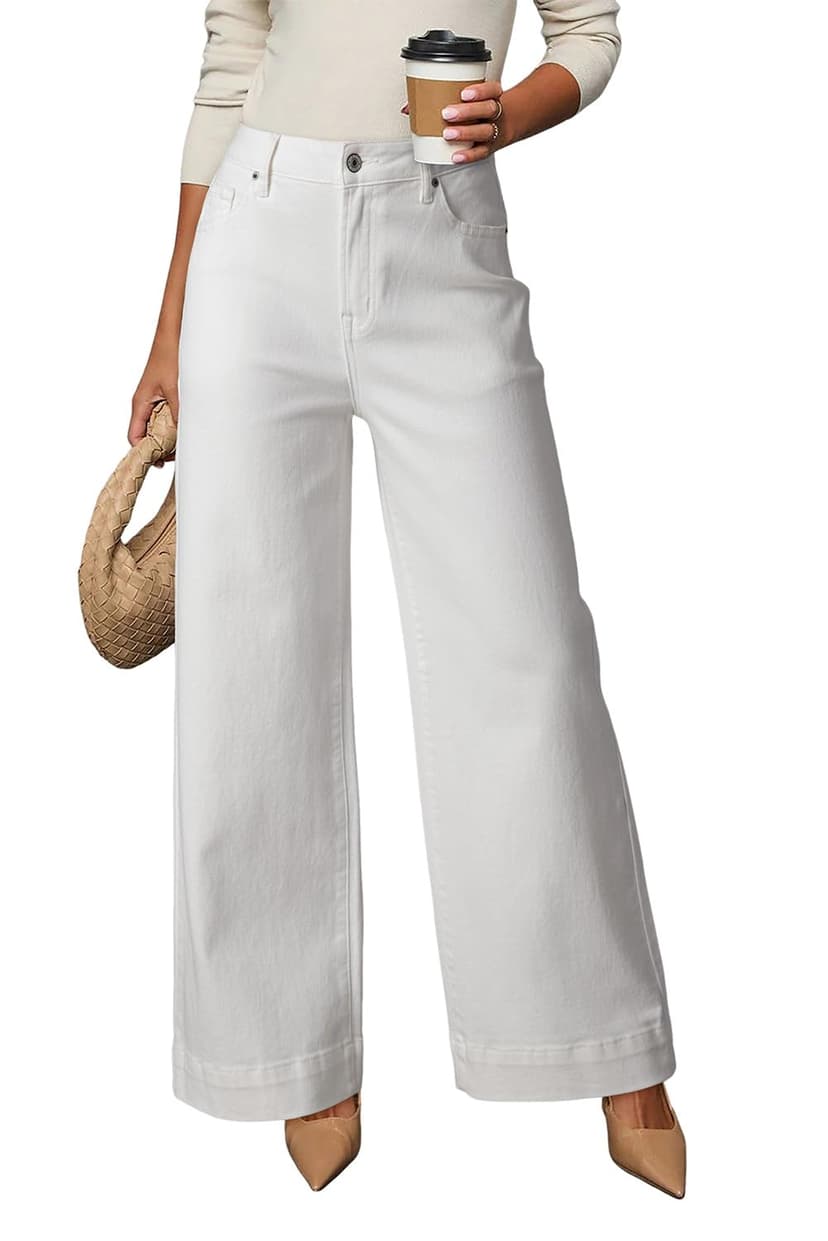 Dokotoo Women's Casual High Waisted Jeans Stretch Wide Leg Loose Denim Pant | Baggy Jeans Women, Stretchy Straight Leg Pants, High Waisted Jeans for Women, Loose Fit, Casual Wear