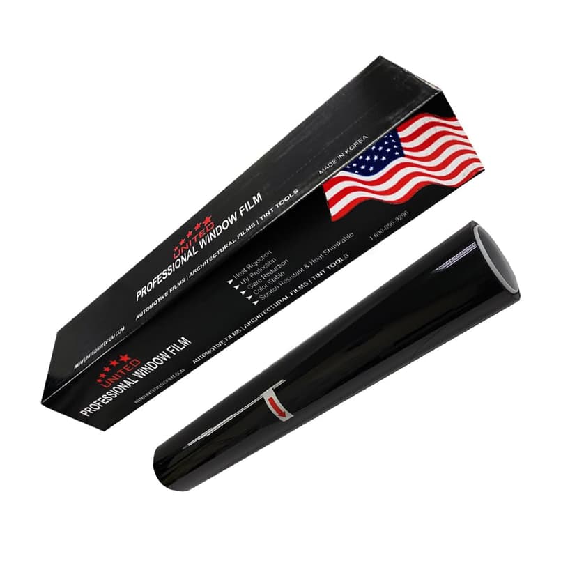 United Window Tint 24" in 100'Ft Nano Carbon 2Ply Charcoal 3% VLT - Clear Polyester Privacy Window Tint for Car, Home, Blocks UV/IR Rays, Reduce Heat & Glare- Adhesive Film - Lifetime Color Stability