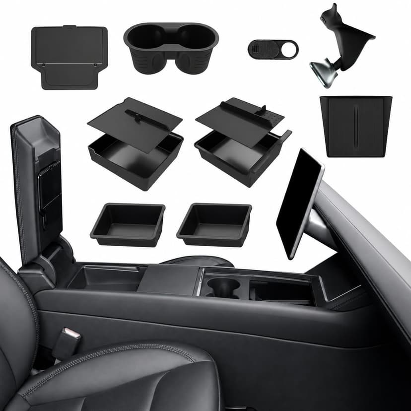 Foronetry Center Console Organizer for 2025 2026 Tesla Model Y Juniper | Only Fit Premium & Performance (Not for Standard & YL), 10 PCS Organizer Set for Tesla Model Y Juniper Accessories