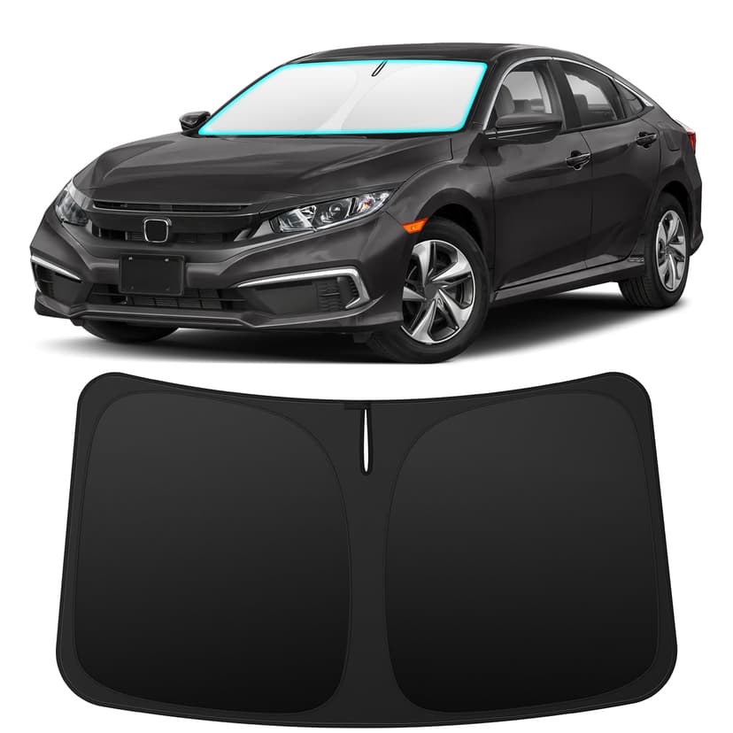 INSAUTO Custom Fit Windshield Sun Shade for Honda Civic 2016-2021 | Foldable Front Window Sunshade Car Accessories, UV & Heat Reflector, Keeps Interior Cool, Includes Storage Bag