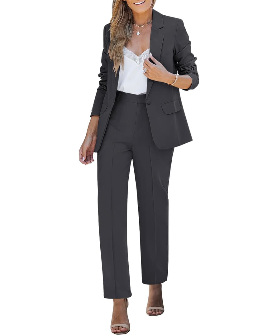 luvamia Women's Two Piece Sets Pants Suits Dressy Business Casual Outfits Professional Blazer Pantsuits Set Work Office