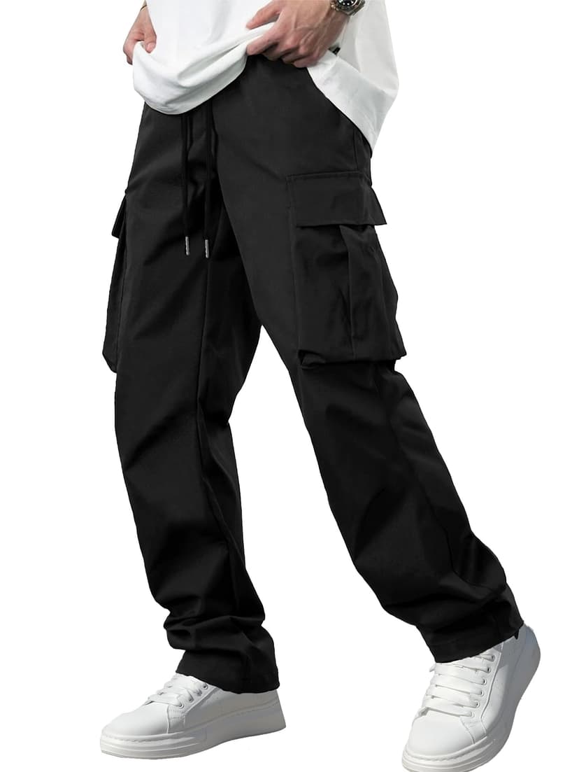 Comdecevis Men's Casual Cargo Pants Tactical Work Pants with Pockets | Durable & breathable, workout joggers, stretch sweatpants, drawstring elastic waist, hiking, outdoor, running
