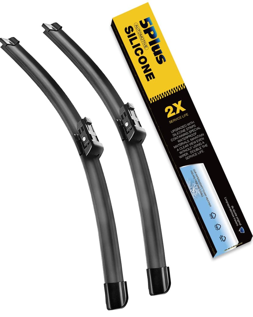 5 PLUS Silicone Wiper Blades Fits TESLA Model 3 2017-2025 Model Y 2020-2025 | Silicone Windshield Wipers 26 and 19 Inch,All Weather Performance,Waterproof Rain,Long Lasting Harsh Weather Design