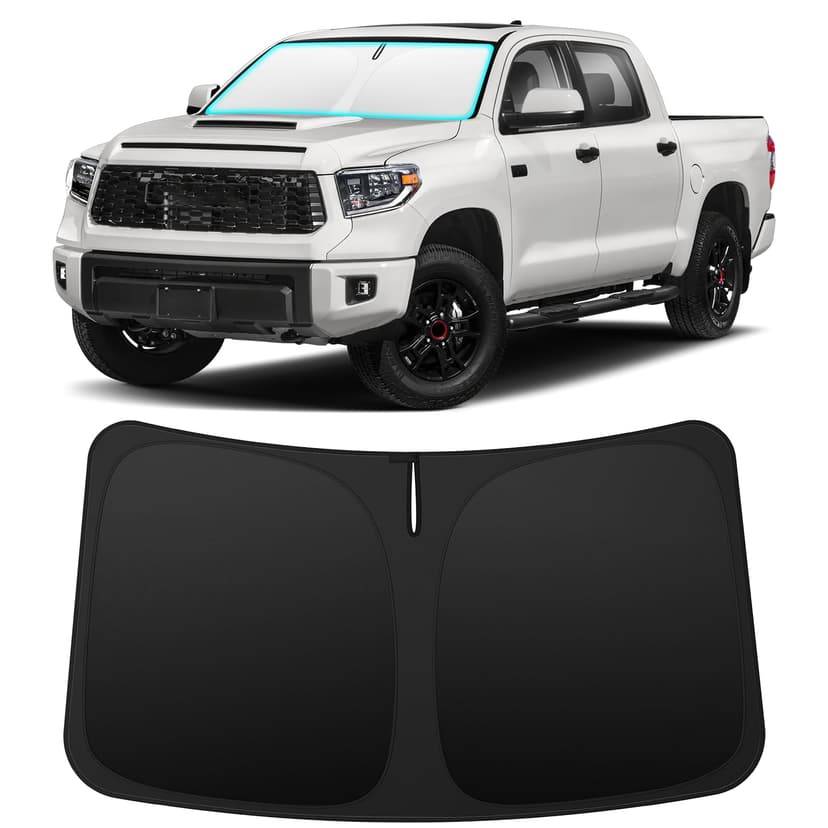 INSAUTO Custom Fit Windshield Sun Shade for Toyota Tundra 2007-2021 | Foldable Front Window Sunshade Car Accessories, UV & Heat Reflector, Keeps Interior Cool, Includes Storage Bag