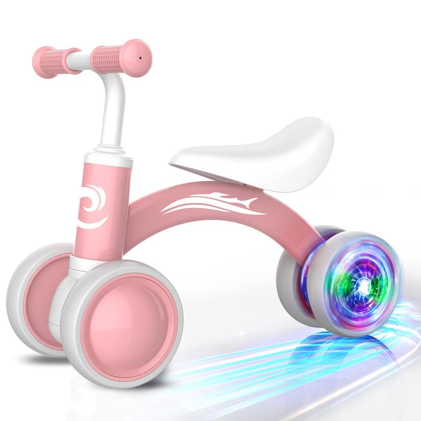 Gamfeiny Colorful Lighting Baby Balance Bike Toys for 1 Year Old Boy Girl Gifts, 10-36 Month Toddler Balance Bike, No Pedal 4 Silence Wheels & Soft Seat First Riding on Toys, 1st Birthday Gifts