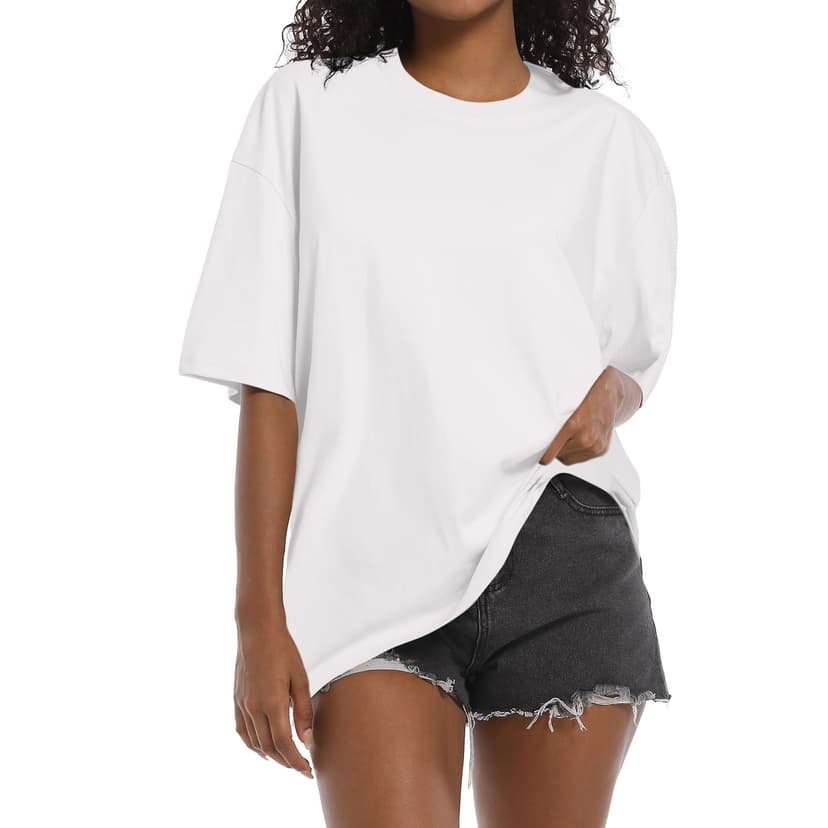 SnowElve Womens Washed Vintage Oversized T-Shirt Baggy Workout Tops Short Sleeve Cotton Tshirts Streetwear Boyfriend Tee