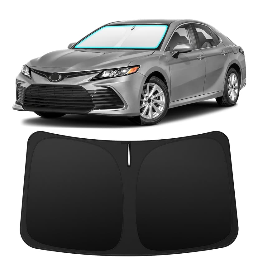 INSAUTO Custom Fit Windshield Sun Shade for Toyota Camry 2018-2024 | Foldable Front Window Sunshade Car Accessories, UV & Heat Reflector, Keeps Interior Cool, Includes Storage Bag