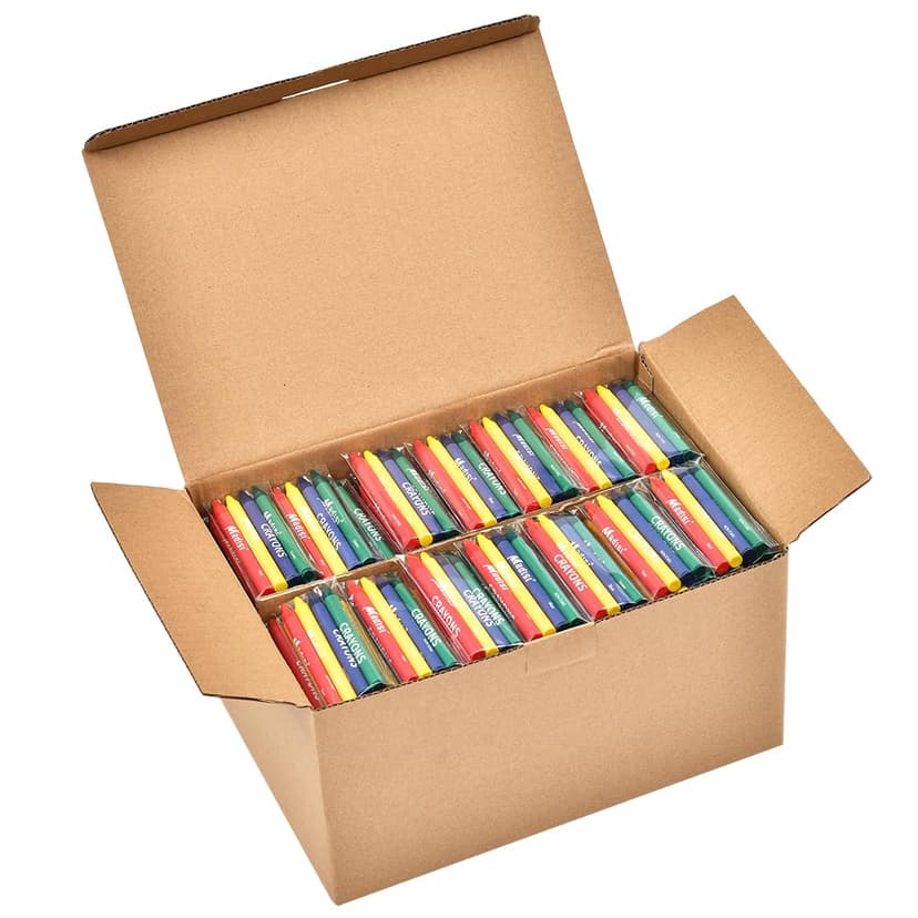 Madisi Crayons Bulk Pack, Regular Size, 4 Colors, 250 Packs, 1000 Count | Crayons Bulk Individual Packs for Kids, Box of Crayons Classroom Set