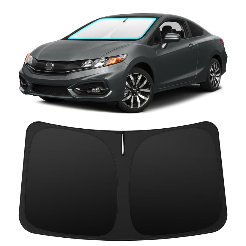 INSAUTO Custom Fit Windshield Sun Shade for Honda Civic 2012-2015 | Foldable Front Window Sunshade Car Accessories, UV & Heat Reflector, Keeps Interior Cool, Includes Storage Bag