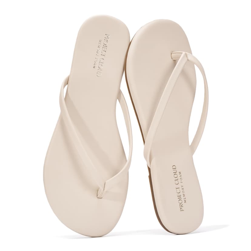 Project Cloud Flip Flops for Women Memory Foam Flats Sandals (Foundations) | Lightweight and Durable Non-Slip SoleWomens Sandals - Beach Essentials Womens Flat Sandals for Everyday Comfort Daily Wear