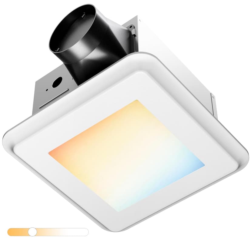 Amico Bathroom Exhaust Fan with Light, 80 CFM, 0.9 Sones, 1000LM, 5CCT | Easy Install, Ceiling Opening 8.8'' x 8.8'', Ceiling Mount Shower Bathroom Fan, Household Ventilation Fan, ETL & FCC