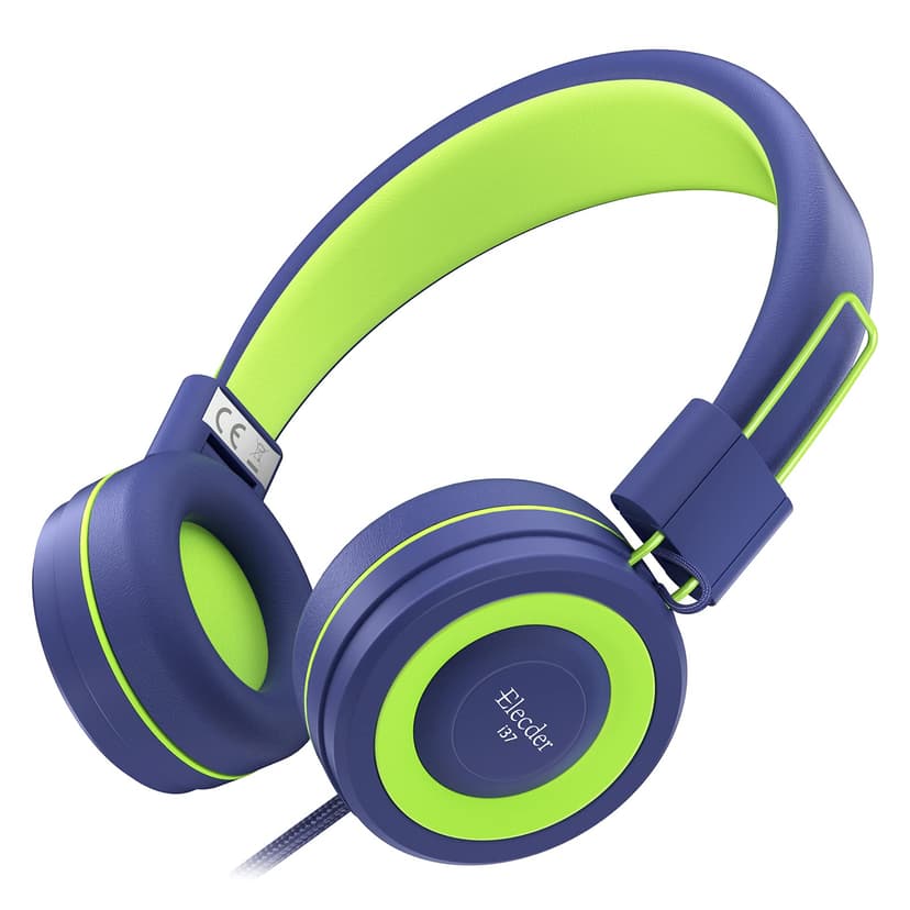 ELECDER i37 Kids Headphones for School Children Girls Boys Teens, Navy | Foldable Adjustable Lightweight, 3.5mm Audio Jack On Ear Headphones for Smartphones Chromebook Computer PC Tablets Travel