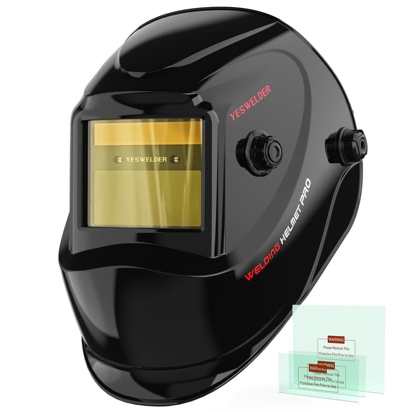 YESWELDER Auto Darkening Welding Helmet 1/1/1/1 True Color, LYG-L600A | 2 arc sensors, 1/30000s response, blue light blocking lens, shade 3.5/9-13 for TIG MIG ARC and GRIND, ANSI Z87.1 certified