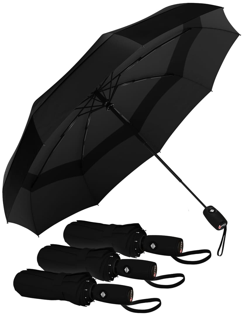 Repel Windproof Travel Umbrella - Compact & Withstands Winds up to 100MPH , Strongest Premium Auto Folding Umbrella for Rain and Sun - Durable, Light & Portable for Women & Men , Fits Backpack & Cars