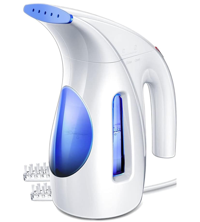 HiLIFE Upgraded Steamer for Clothes, Handheld & Portable, 1100W Powerful Steam, 300ml Big Capacity & No Leak Design, 30S Fast Heat-up, Quick Wrinkle Remover, Compact Size for Travel, 120V(White)