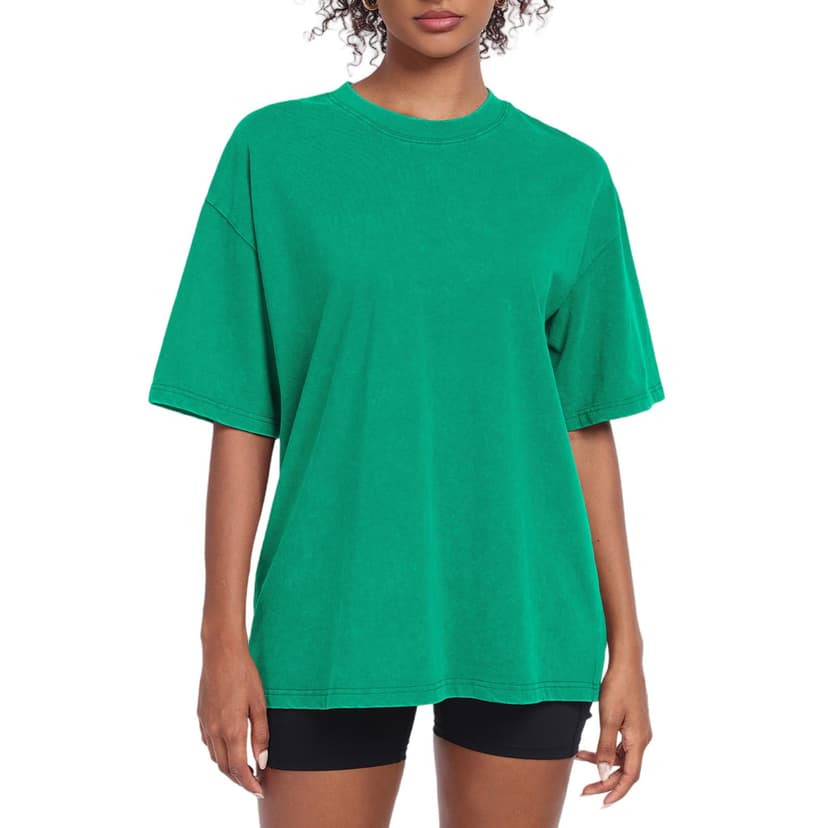 SnowElve Womens Washed Vintage Oversized T-Shirt Baggy Workout Tops Short Sleeve Cotton Tshirts Streetwear Boyfriend Tee