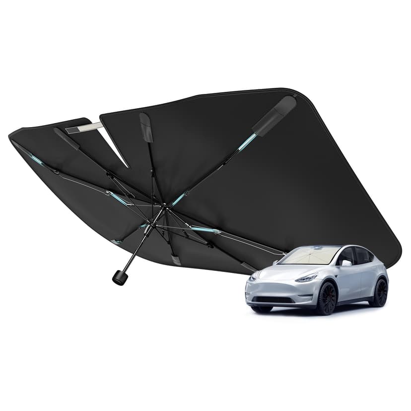 Nmoiss 2026 Windshield Sun Shade Umbrella [Vinyl Coating Heat Shield] | Protect Car from Sun Rays & Heat Damage Keep Cool and Protect Interior, Spring Structure Edge Medium 56" L x 31" W