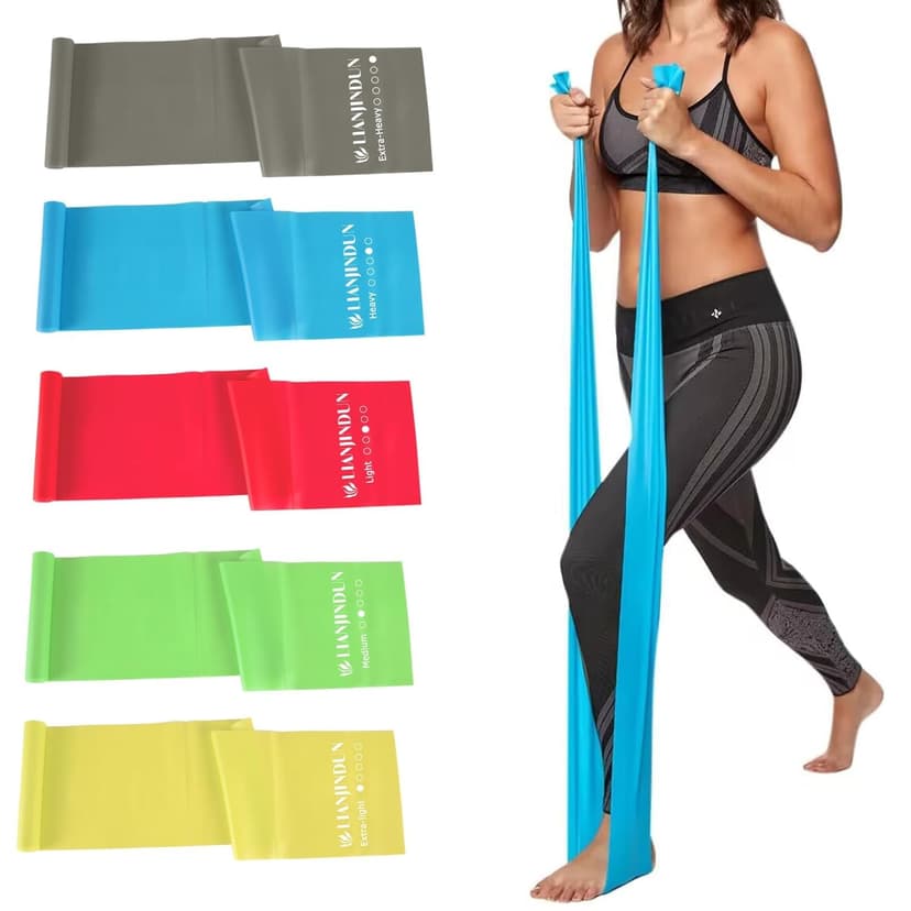 Resistance Bands for Working Out, Physical Therapy, Exercise, Pilates, Yoga | Latex-Free Stretch Bands for Women or Men, Elastic Exercise Bands Set for Stretching, fitness, Rehab, Workout, Gym and Hom