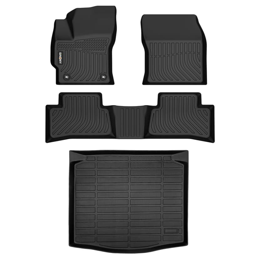 GINOWY-Floor Mats & Cargo Liner for Toyota Corolla Cross 2022-2026 (Both Gas and Hybrid Available), All Weather Car Mats Rubbe Liners for Toyota Corolla Cross Cargo Trunk Mat Accessories