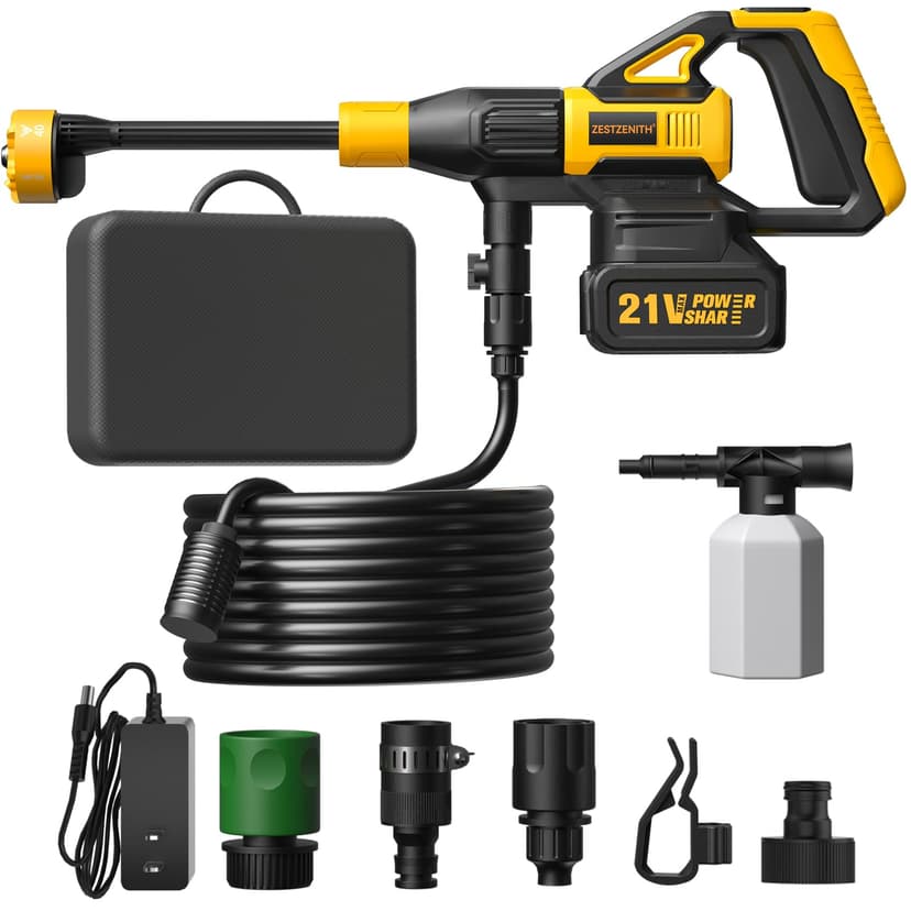 Cordless Pressure Washer Battery Powered, Handheld Cordless Power Washer (GlowYellow-Black)