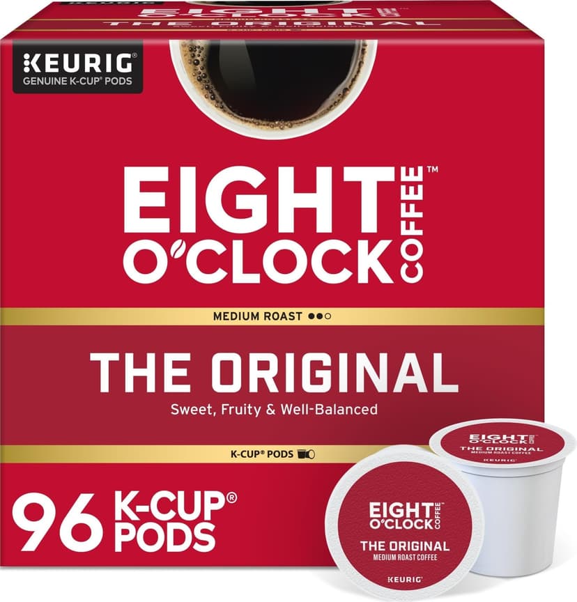 Eight O'Clock Coffee The Original, Single-Serve Keurig K-Cup Pods, Medium Roast Coffee Pods, 96 Count