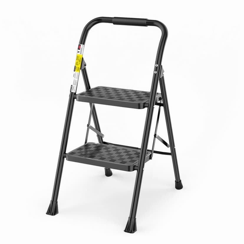 HBTower 2 Step Ladder, Step Stool for Adults | 2 Step Ladder Folding Step Stool with Wide Pedal Ergonomic Design