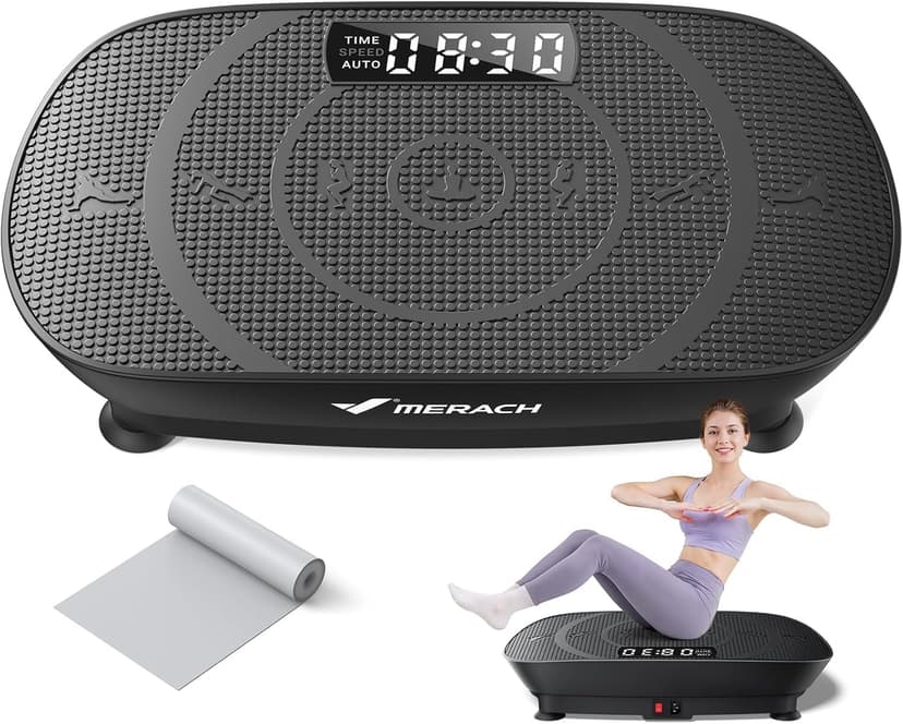 MERACH CV30 Pro Curved Vibration Plate Exercise Machine, Powerful & Quiet | 400lbs Capacity, Whole Body Workout Equipment for Lymphatic Drainage, Shake Plate with Bluetooth & Auto ON/OFF for Home Gym