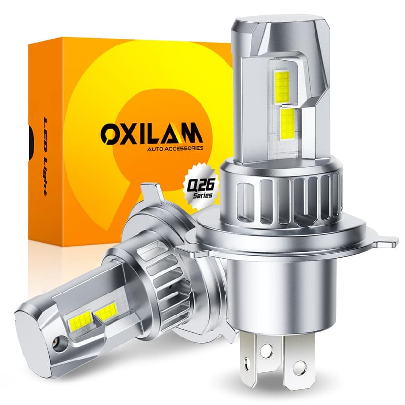 OXILAM H4 9003 LED Bulbs, 700% Brighter, 32000LM Brighter Ultra-Bright, 1:1 Halogen Size, Plug N Play, Error Free No Flicker, No Adapter Required, Non-polarity, Pack of 2