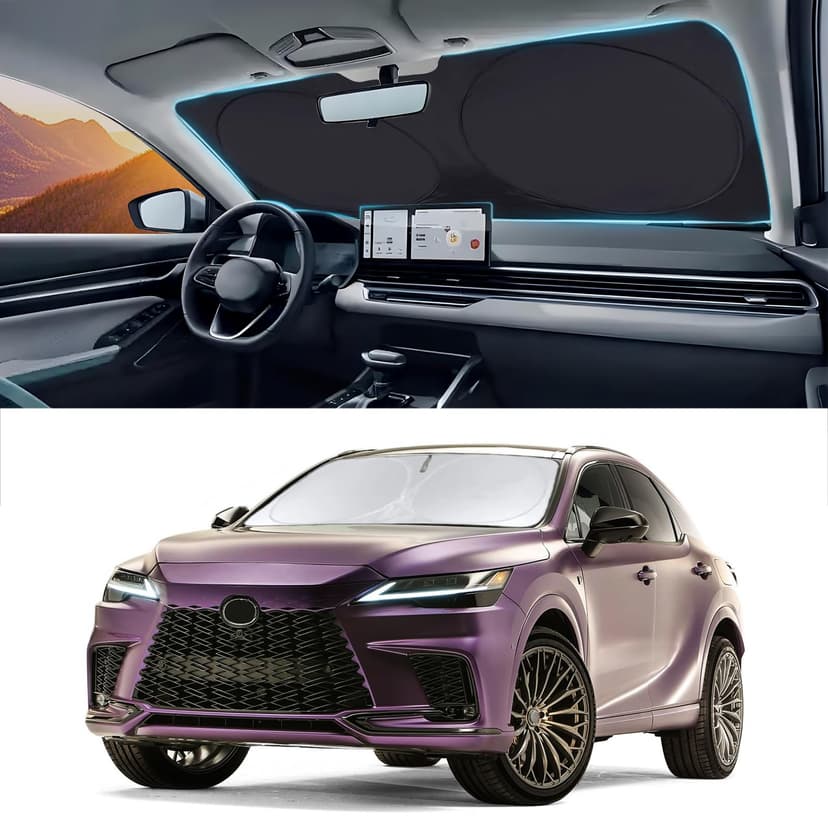 Windshield Sun Shade for 2016-2022 Lexus RX 350 450h Sunshade Window Visor | Custom Fit RX 350, RX 350 F Sport, RX 350L Accessories Foldable Front Windshield Cover Protector Blocks UV Rays