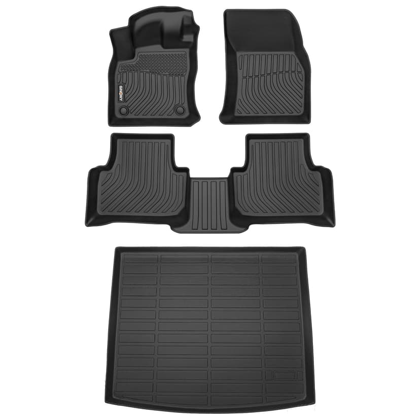 GINOWY-Floor Mats & Cargo Liner for Volkswagen VW Taos AWD 2022 2023 2024 2025 2026, TPE All Weather Mats for VW Taos Accessories Cargo Trunk Mat Trunk Liner