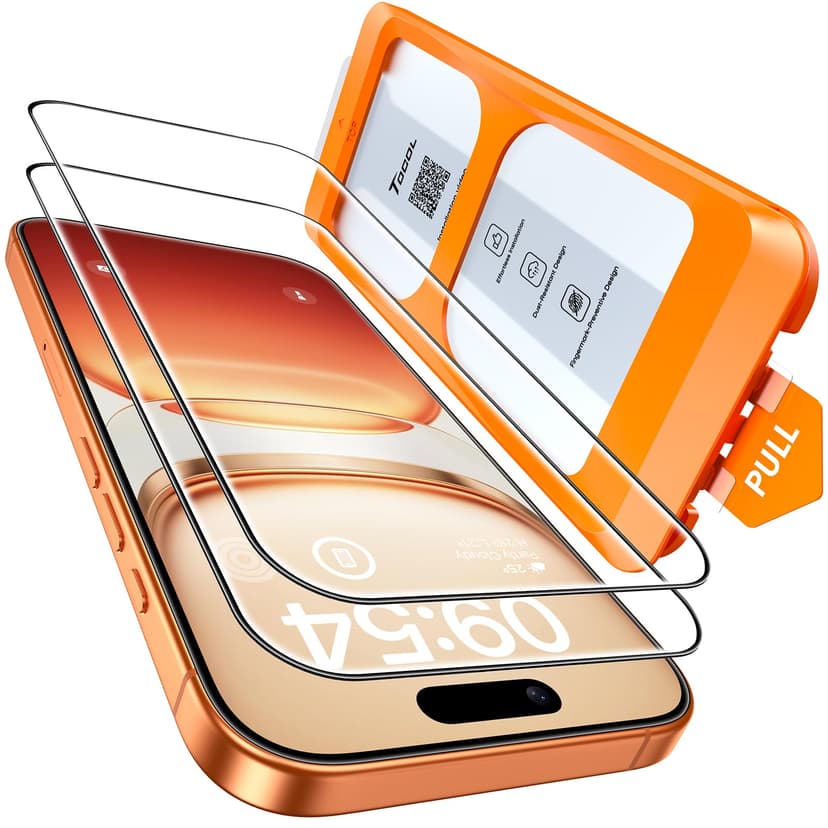 TOCOL for iPhone 17 Pro Screen Protector, Clear | Easy Installation Bubble-Free, 9H+ Tempered Glass, 8FT Military Grade Shatterproof, Anti-Scratch, Case Friendly HD 2 Pack