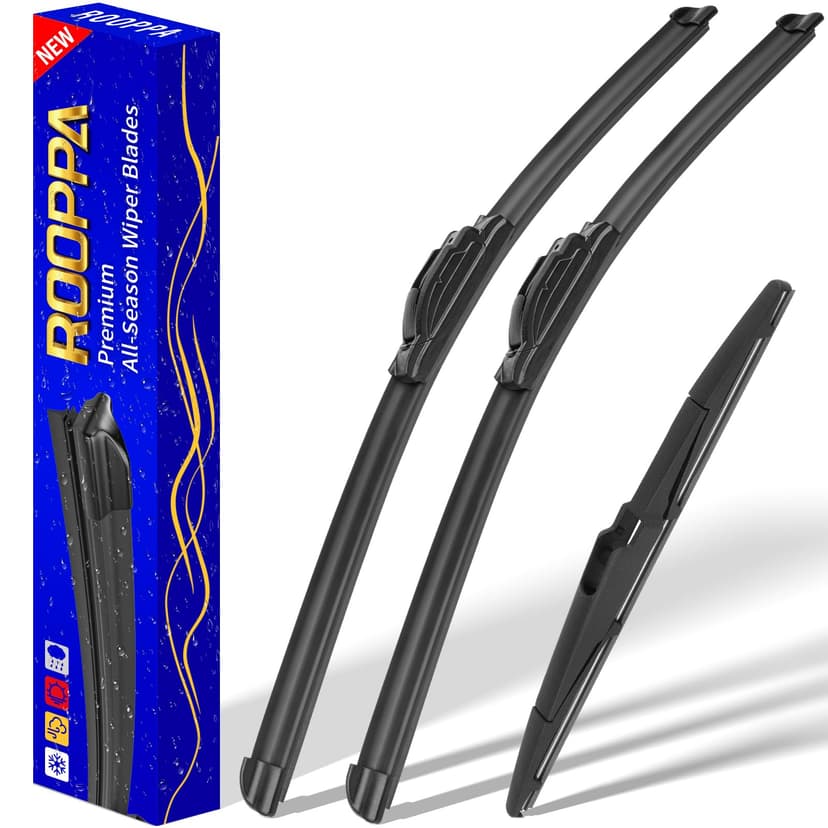 3 Wipers Fits KIA Sportage 2017-2022 Hyundai Santa Fe 2019-23 Wiper Blades | 26"/16" Front + 11" Rear,U/J Hook Adapter,OEM Replacement,All-Season Durability,Quiet,Streak-Free & Easy Install.
