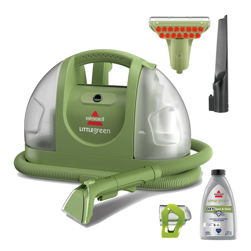 BISSELL Little Green Multi-Purpose Portable Carpet Cleaner, 1400B | Multi-surface upholstery cleaning; exclusive specialty tools included; car & auto detailing; Green color