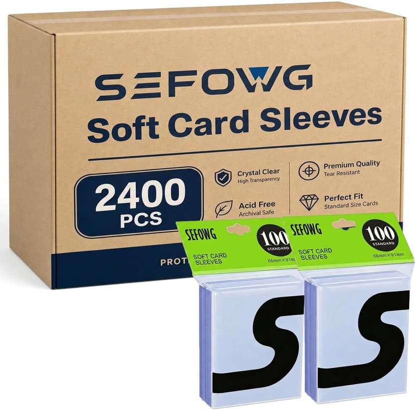 2400ct Clear Card Sleeves for Trading Cards, Baseball Sports Soft Sleeves, Ultra Soft Plastic Card Protector Sleeve for Football, MTG, PKM, Game, Standard Cards