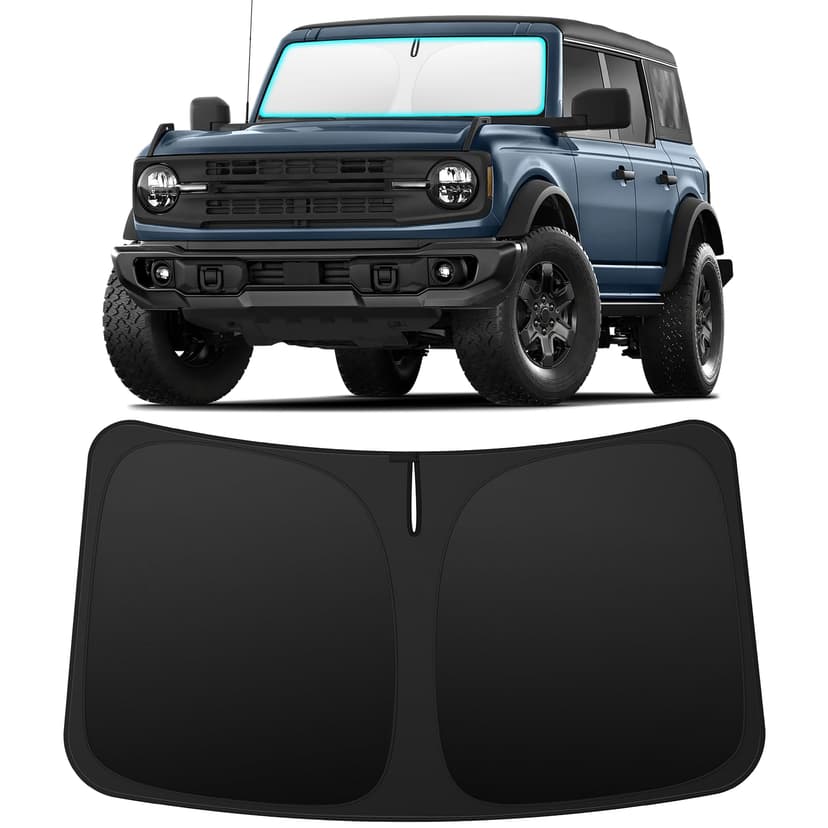 INSAUTO Custom Fit Windshield Sun Shade for Ford Bronco 2021-2026 | Foldable Front Window Sunshade Car Accessories, UV & Heat Reflector, Keeps Interior Cool, Includes Storage Bag