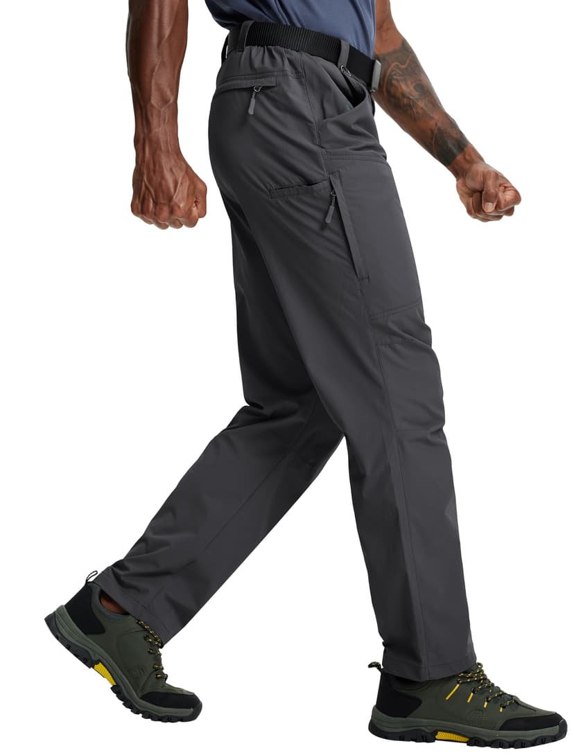 Mens Hiking Pants Lightweight Cargo Work Tactical Nylon Stretch Waterproof Quick Dry Fishing Travel Outdoor 6 Pockets