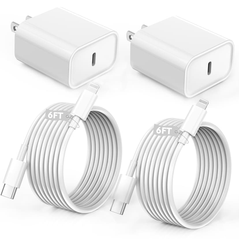 iPhone Charger Fast Charging,iPhone Fast Charger 2Pack Type C Fast Charger Block Plug Adapter 6FT USB-C to Lightning Cable Cord for iPhone14/13/13 Pro/12 Pro/12 Pro Max/11/Xs Max/XR/X/SE,iPad,AirPods