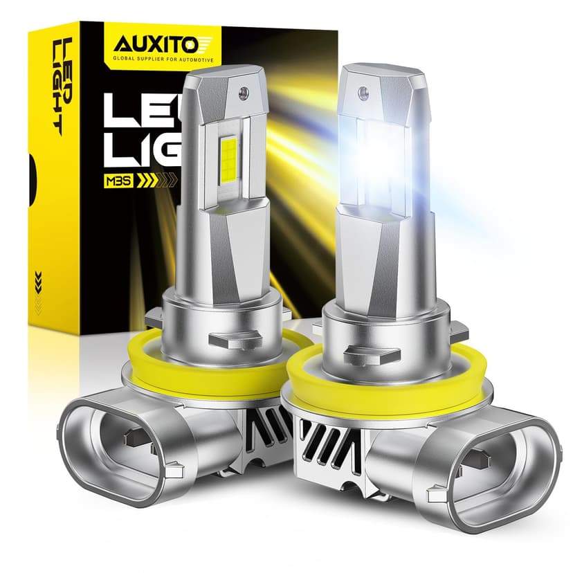 AUXITO H11/H8/H9 LED Bulbs 50,000LM 900% Brighter, 6500K Cool White | 3 Min Plug and Play Installation - Pack of 2