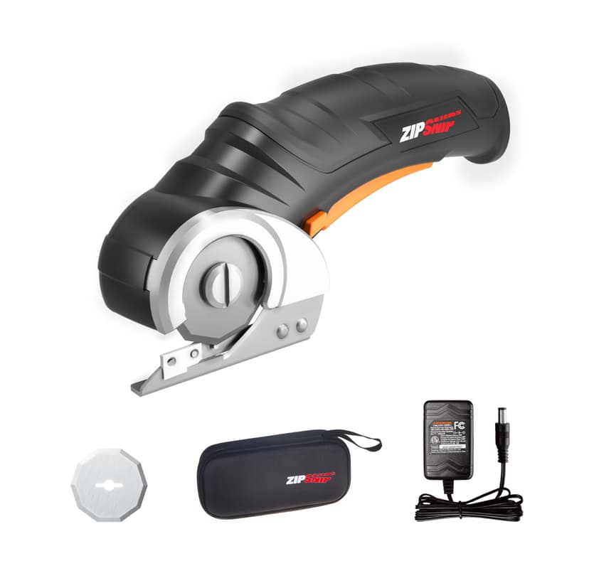 WORX Cordless Fabric & Cardboard Cutting Scissors, 4V ZipSnip, WX082L.2 | 2 safety cutting blades, matching storage bag, lightweight rechargeable handheld cutter for multi-material use