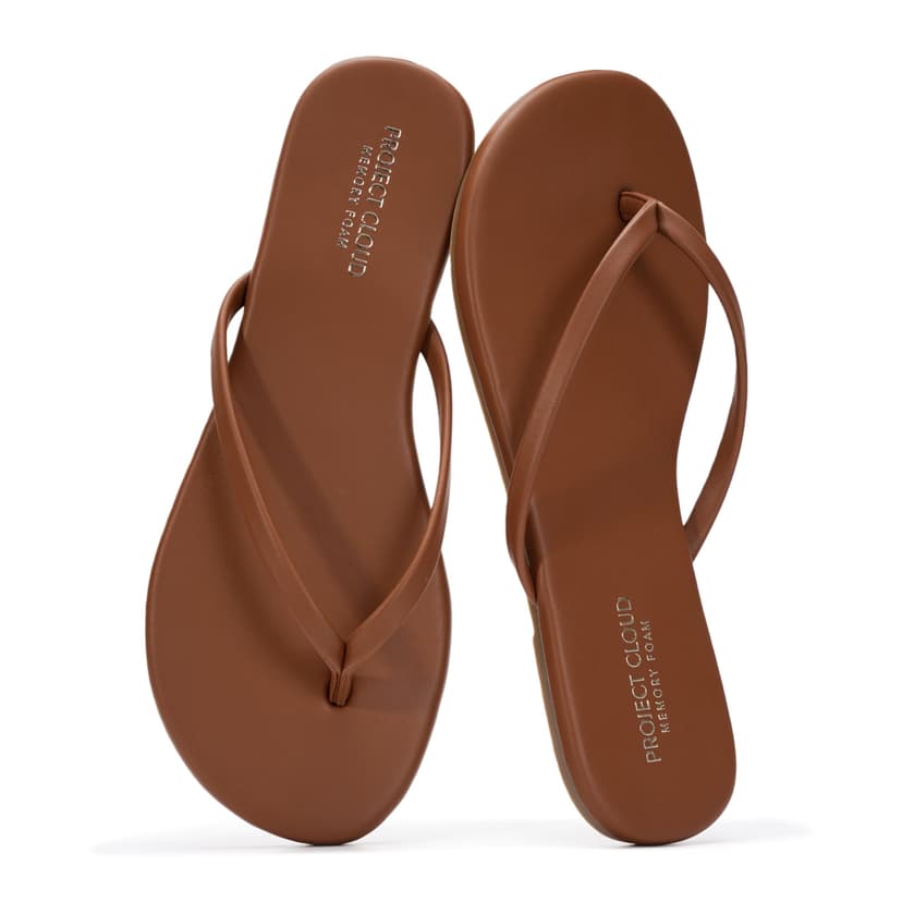 Project Cloud Flip Flops for Women Memory Foam Flats Sandals (Foundations) | Lightweight and Durable Non-Slip SoleWomens Sandals - Beach Essentials Womens Flat Sandals for Everyday Comfort Daily Wear