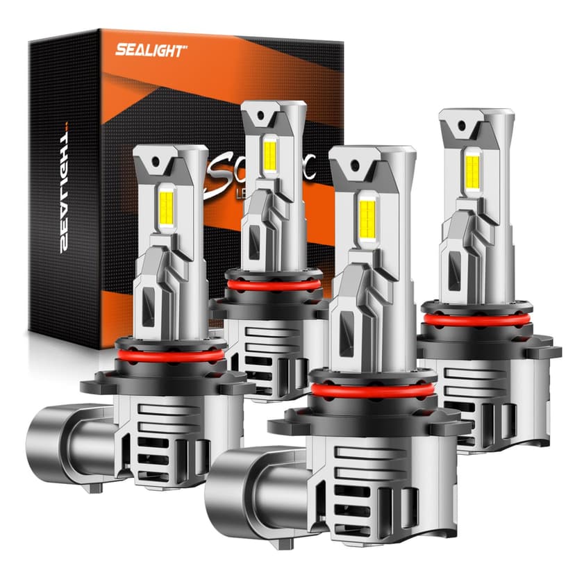 SEALIGHT 9005 9006 Bulbs Combo, 800% Brightness 100000LM, 6500K White Super Bright 9005/HB3 9006/HB4 Fog Light Bulbs, Plug and Play, Pack of 4