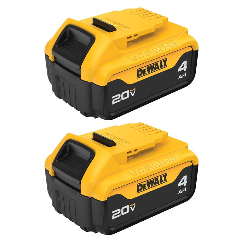 DEWALT 20V MAX* XR Battery, 4.0-Ah, 2-Pack (DCB204-2), Black