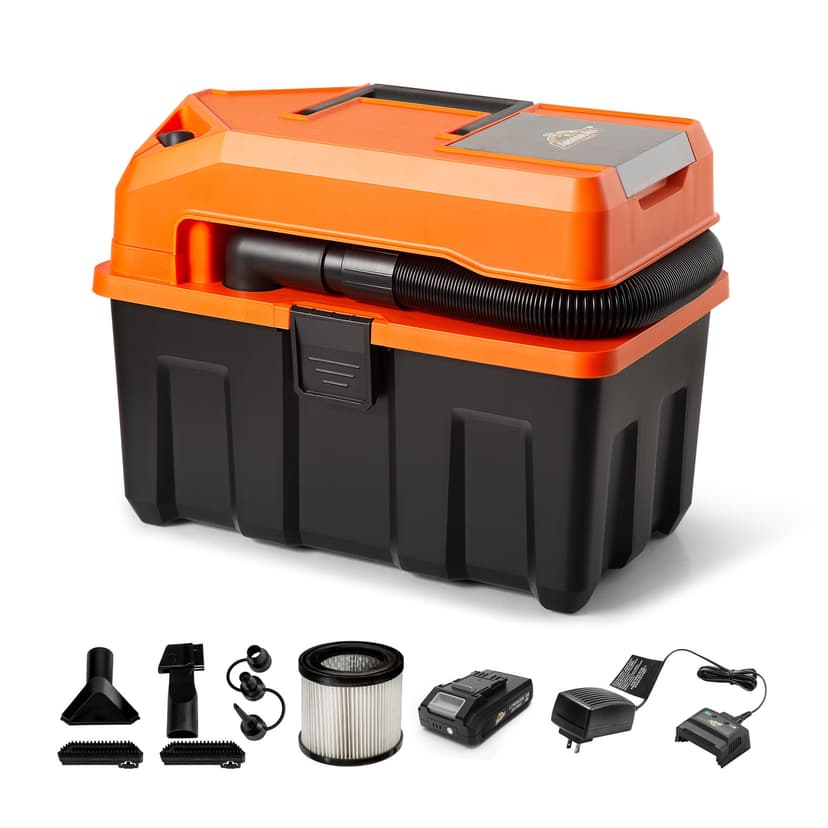 Armor All DVTB202 0902 2.5-Gal 20V Cordless Wet/Dry Vac with 2.0Ah Battery